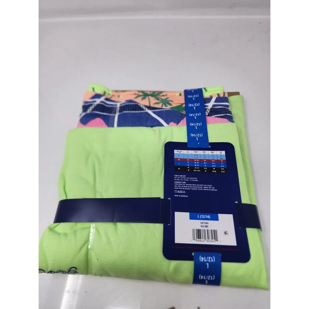 Limited Too Girls Active 2 PC Set Green Cotton Blend Athletic Size Large
